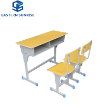 Hot Sale Adjustable Double Student Desk and Chair for Classroom Used